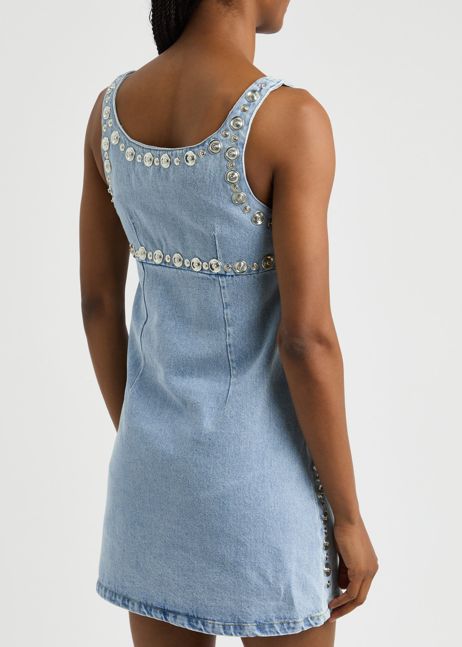 Coperni Studded Denim Mini Dress - 3