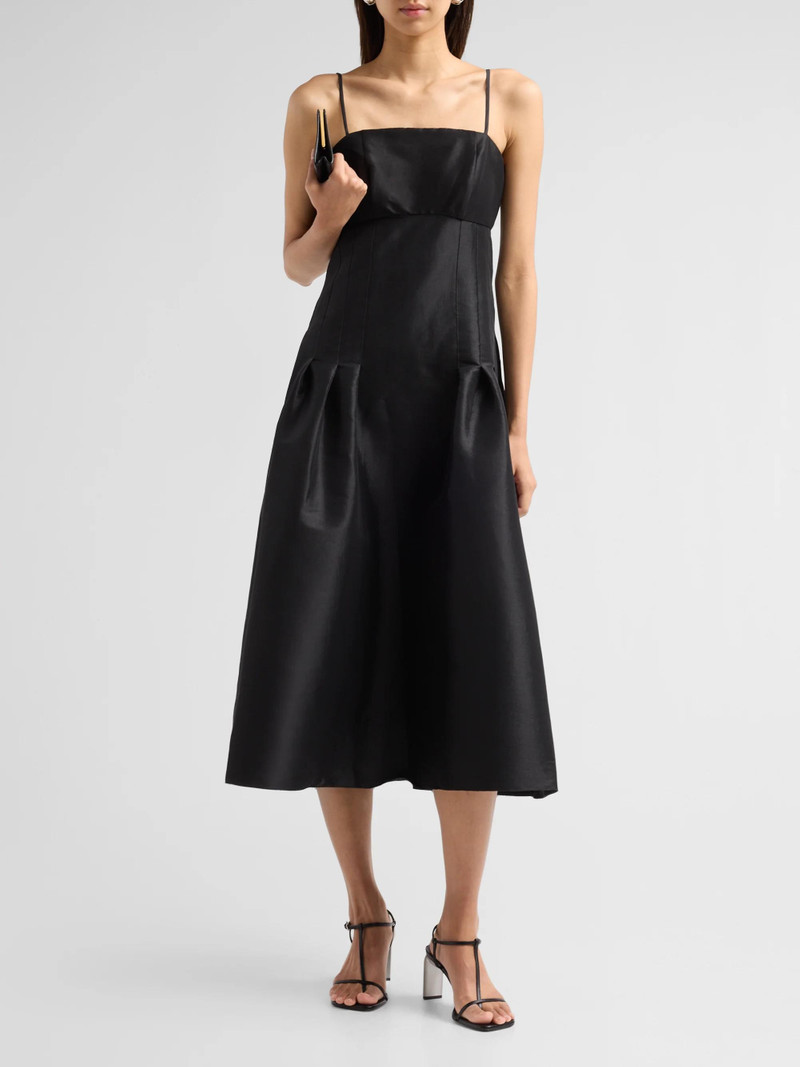 Women's Lena Taffeta Sleeveless Midi-Dress - Black 4