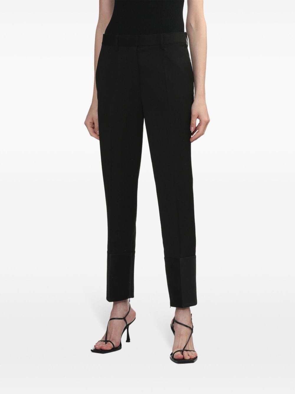 slim-fit wool trousers - 3