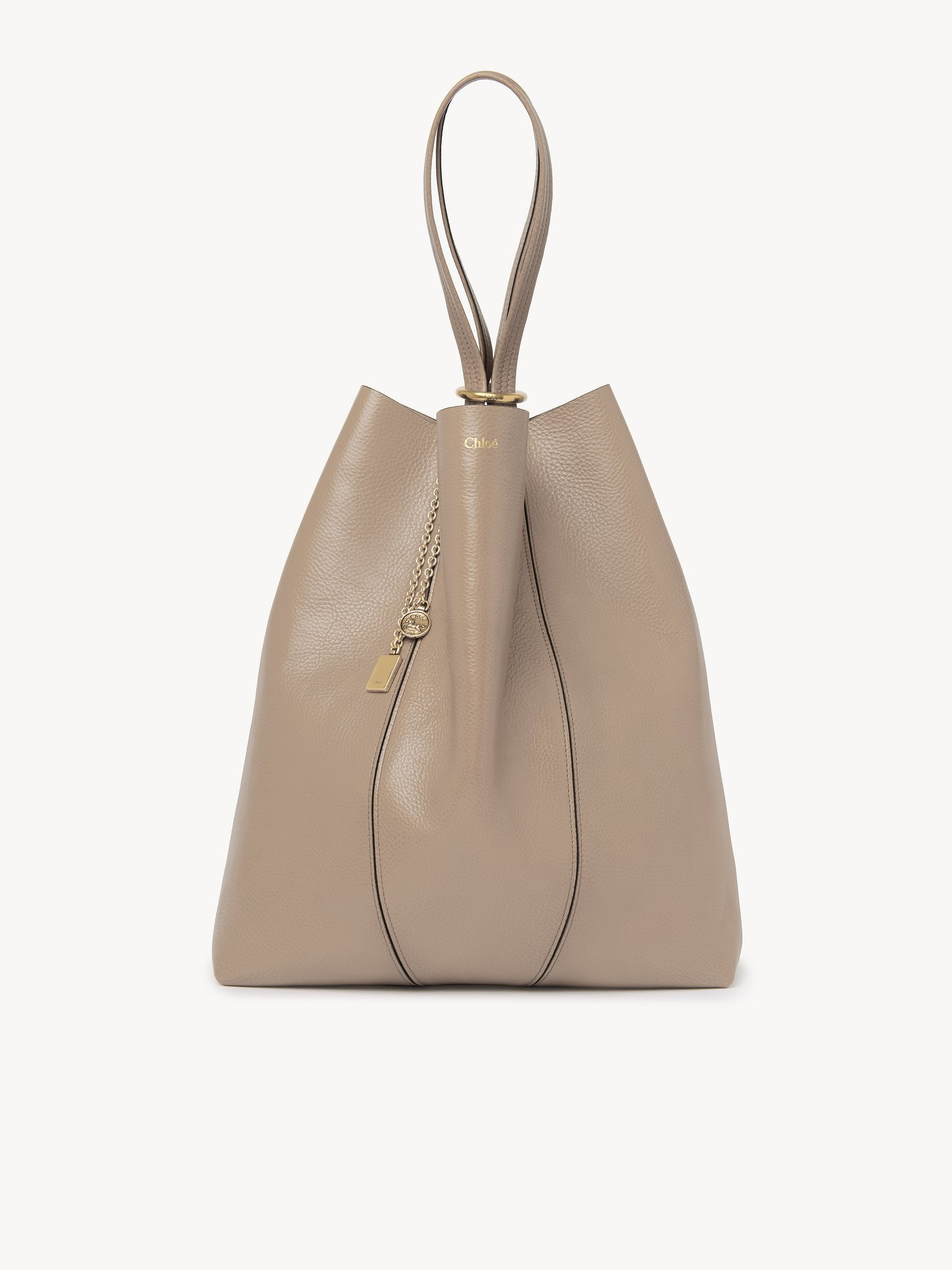 LARGE CHLOÉ SPIN TOTE BAG IN GRAINED LEATHER - 3