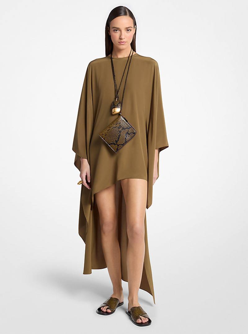 Silk Crepe de Chine Asymmetric Caftan 1