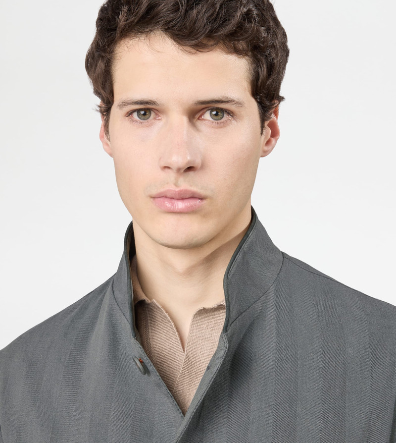 CASTELLO JACKET IN LINEN AND SILK - GREY 4