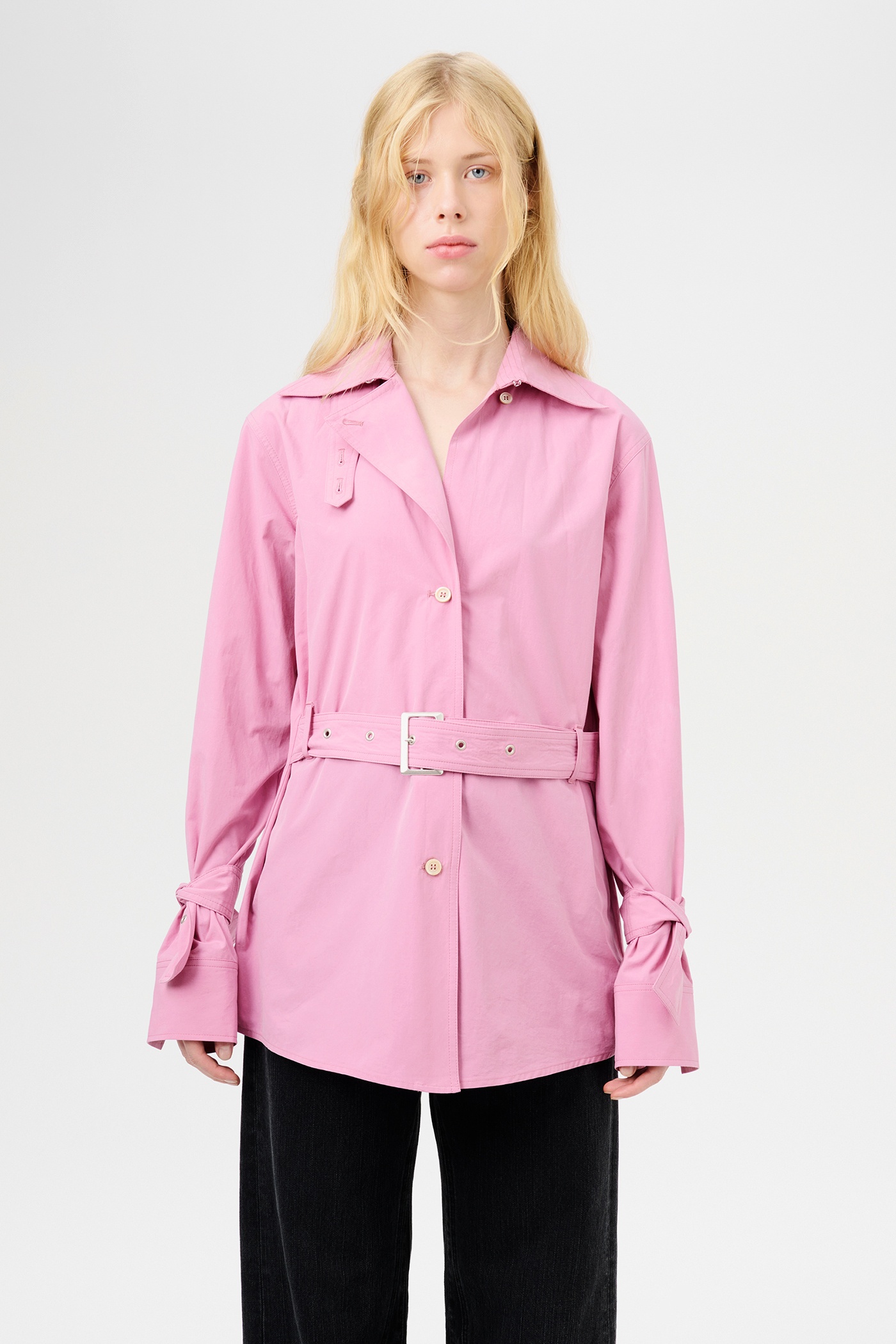 Trench Shirt Duchess Pink Organic Poplin - 3