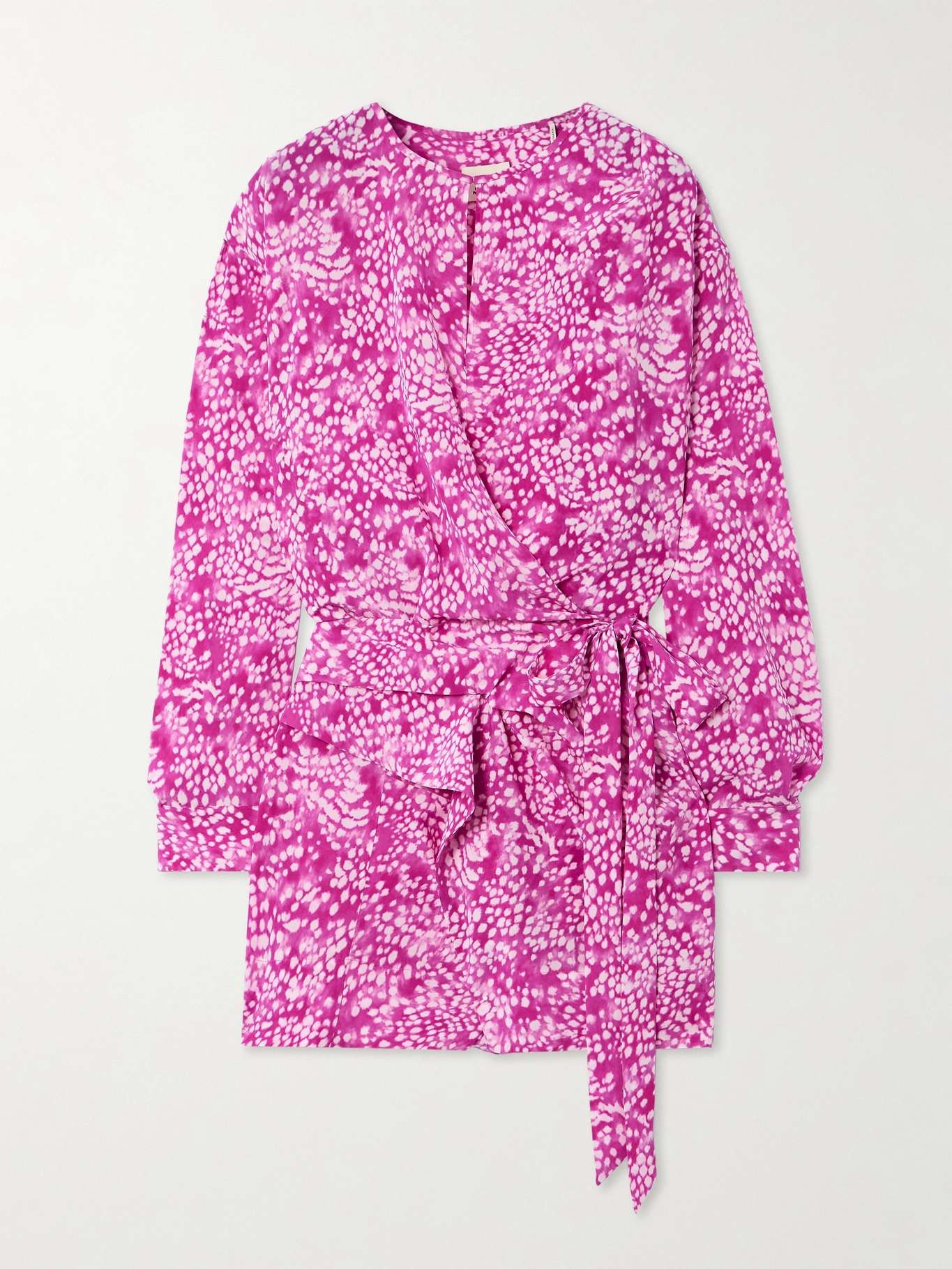 Isabel Marant Gathered printed silk-blend crepe mini dress