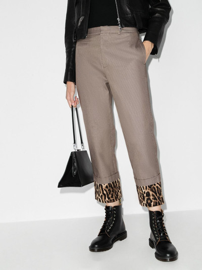 R13 contrast-cuff tailored trousers outlook