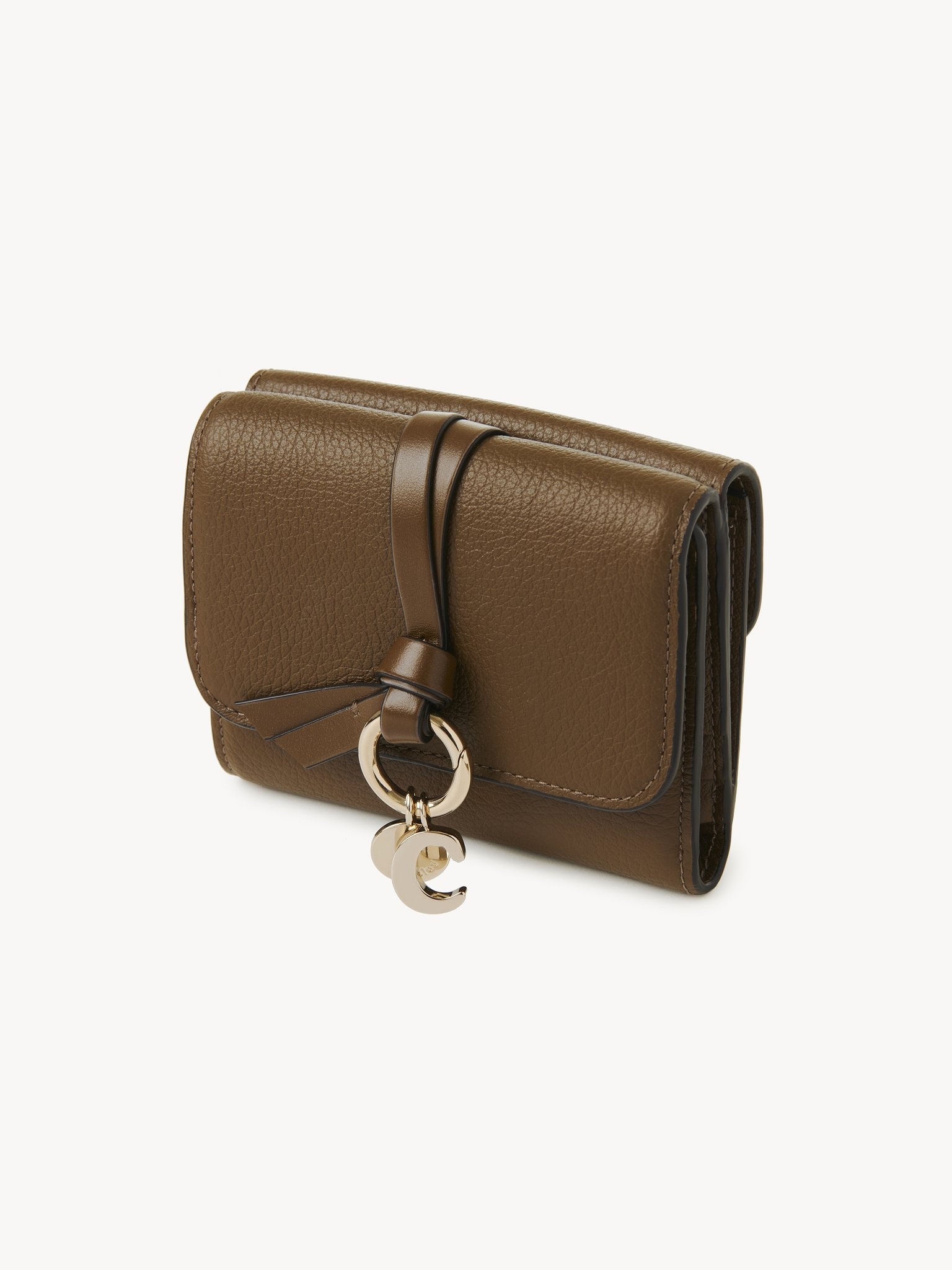 SMALL ALPHABET TRI-FOLD IN GRAINED LEATHER - 2