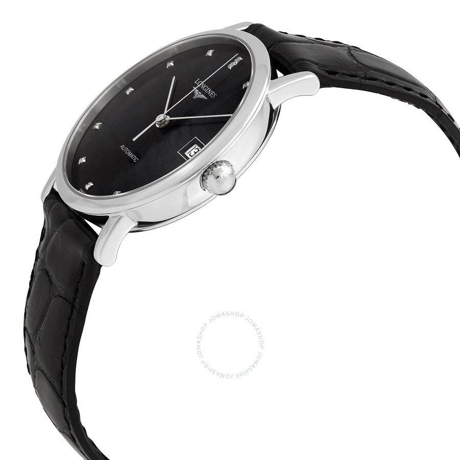 Longines Elegant Automatic Diamond Black Dial Ladies Watch L4.809.4.57.2 - 2