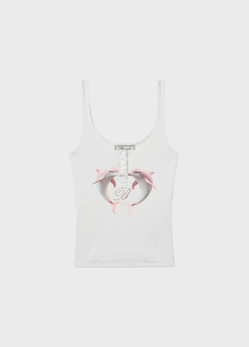 RIBBED TOP WITH DOLPHIN PRINT AND EMBROIDERY 1