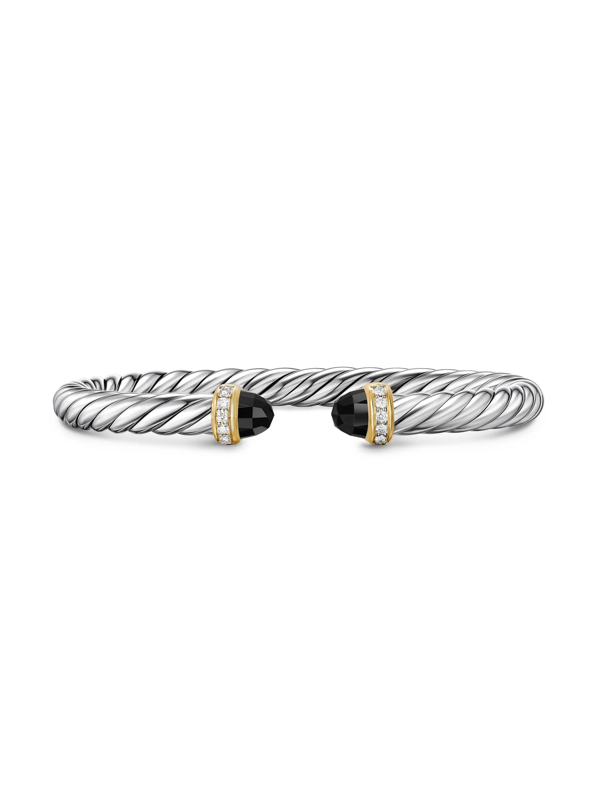 Women's Cable Flex Bracelet in Sterling Silver - Black Onyx - 1