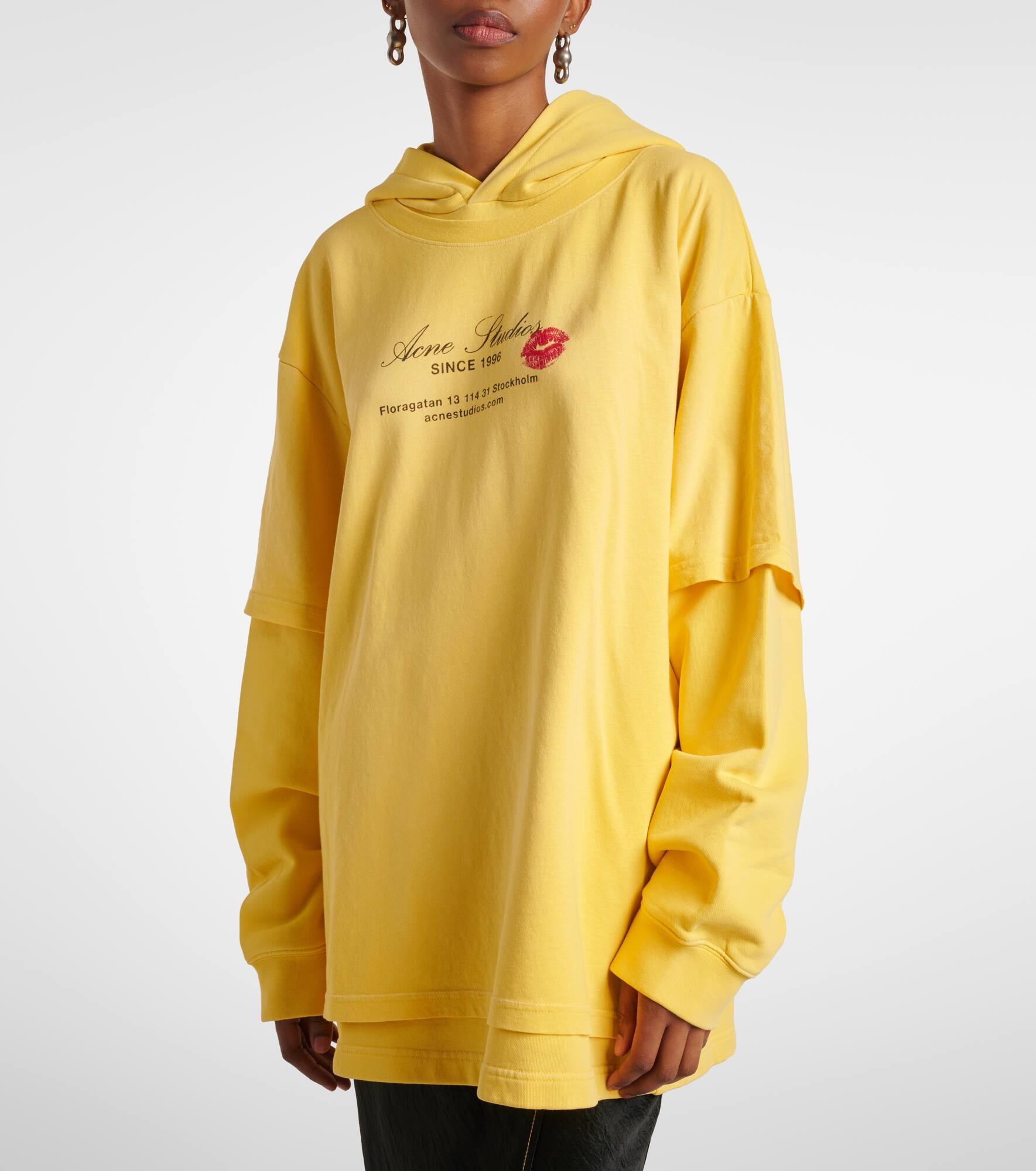 Printed cotton jersey hoodie - 4