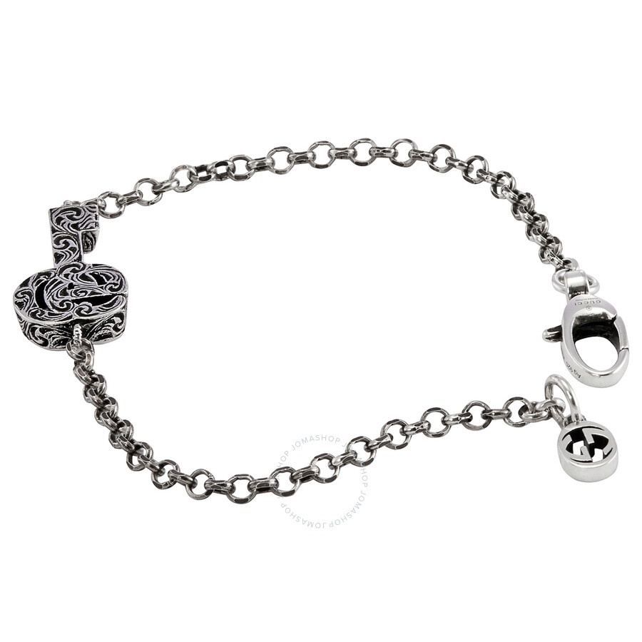 Gucci Ladies 925-Sterling Silver Double G Key Bracelet - 4