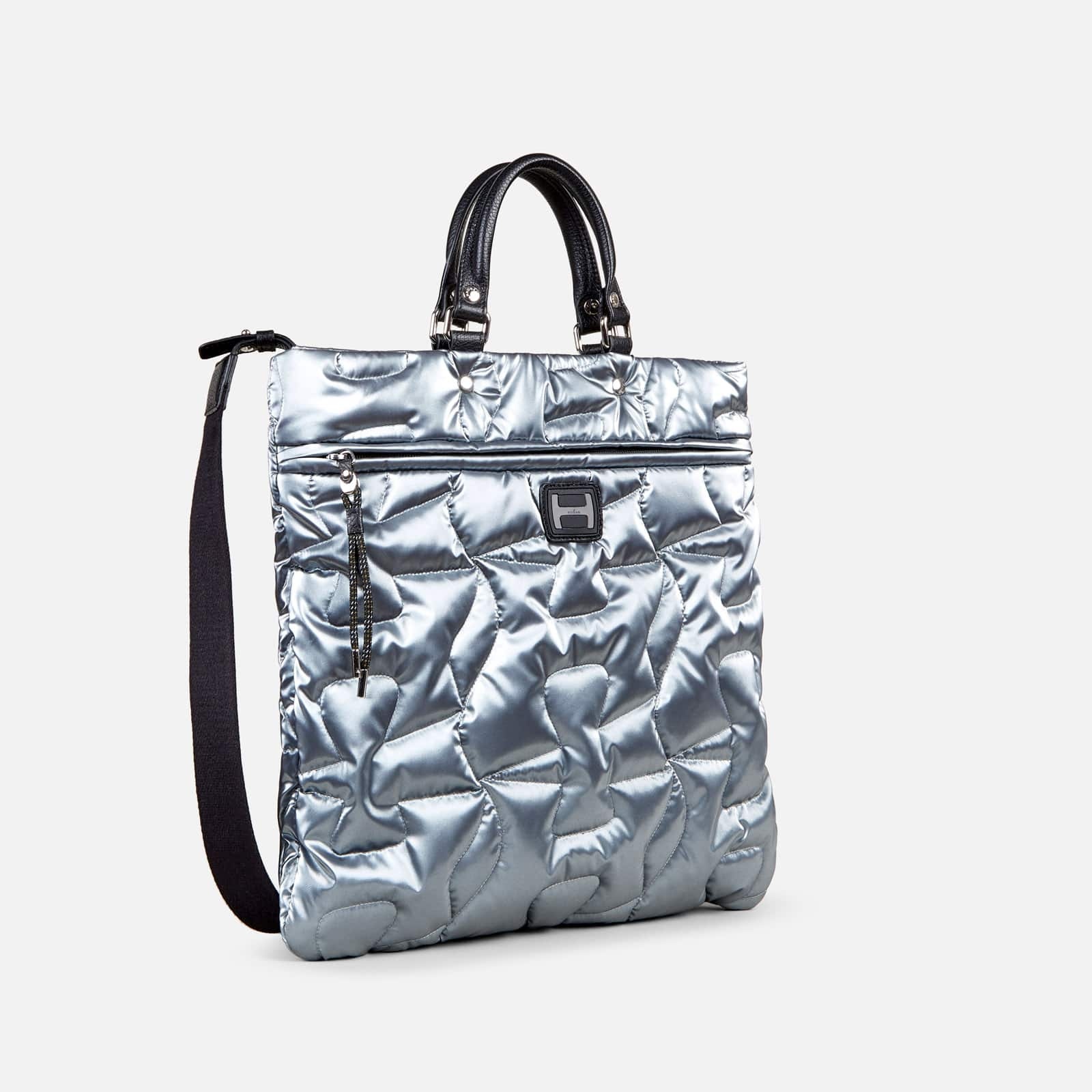Quilted Shopping Bag Silver - 3