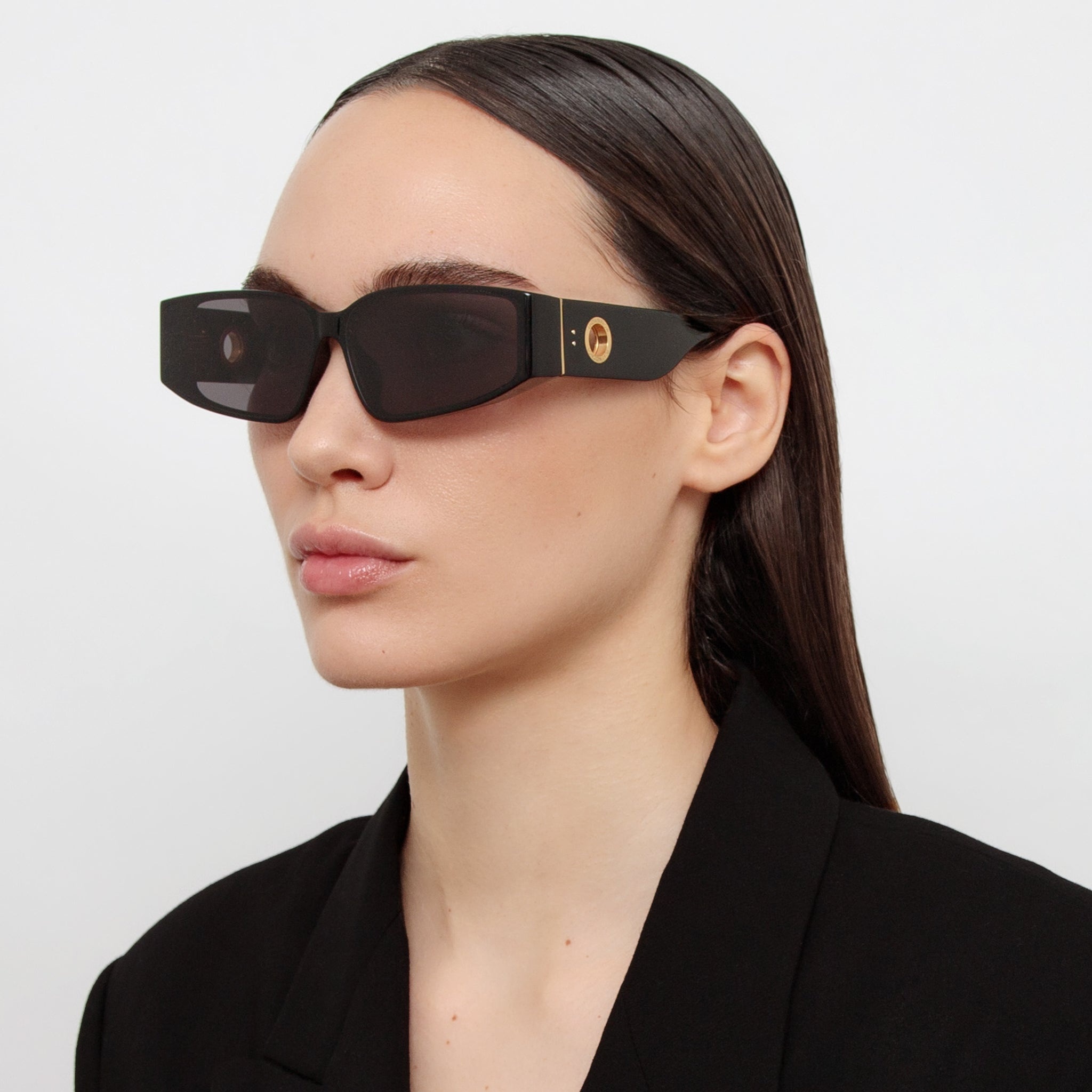 MEN'S ALEXIS ANGULAR SUNGLASSES IN BLACK - 3