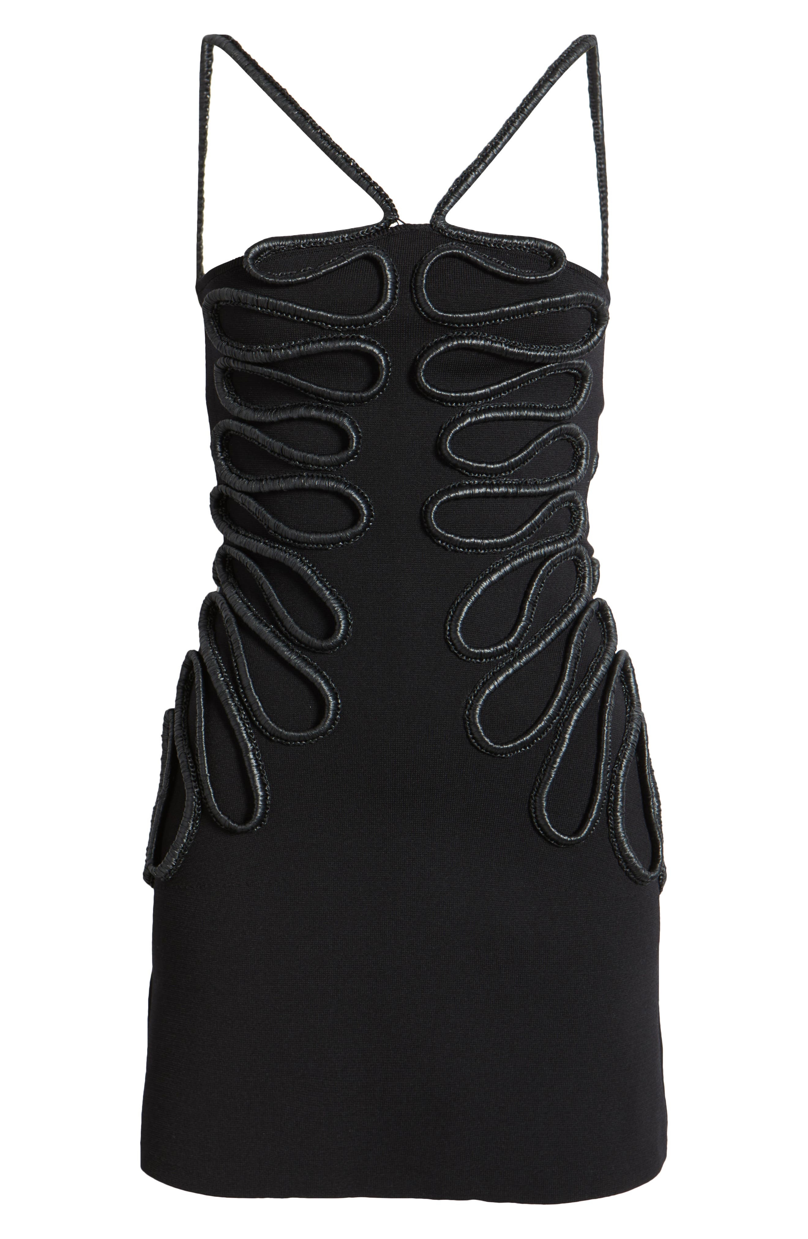 Cult Gaia Aimee Soutache Detail Knit Minidress in Black at Nordstrom - 5