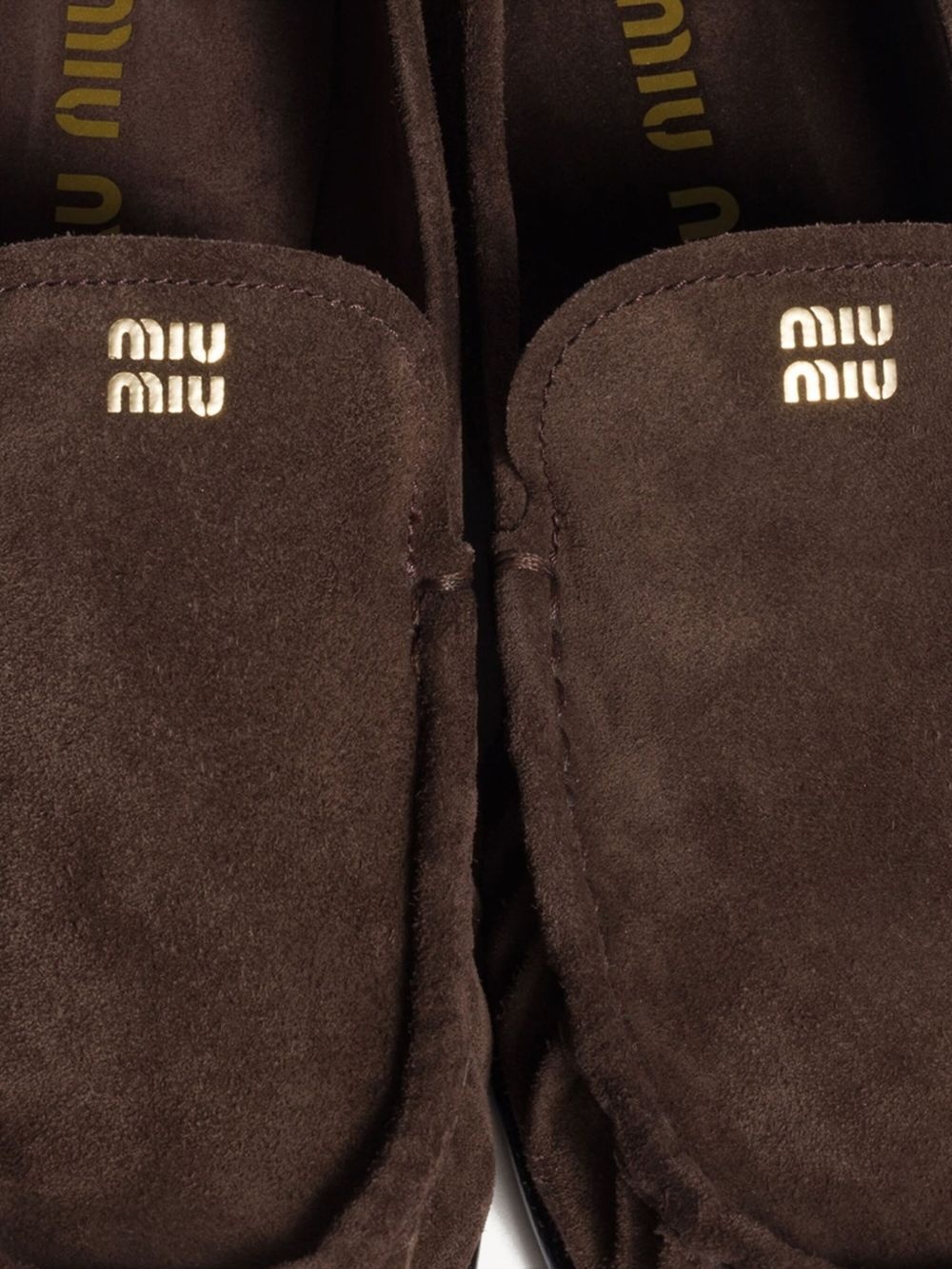 logo-print suede loafers - 4