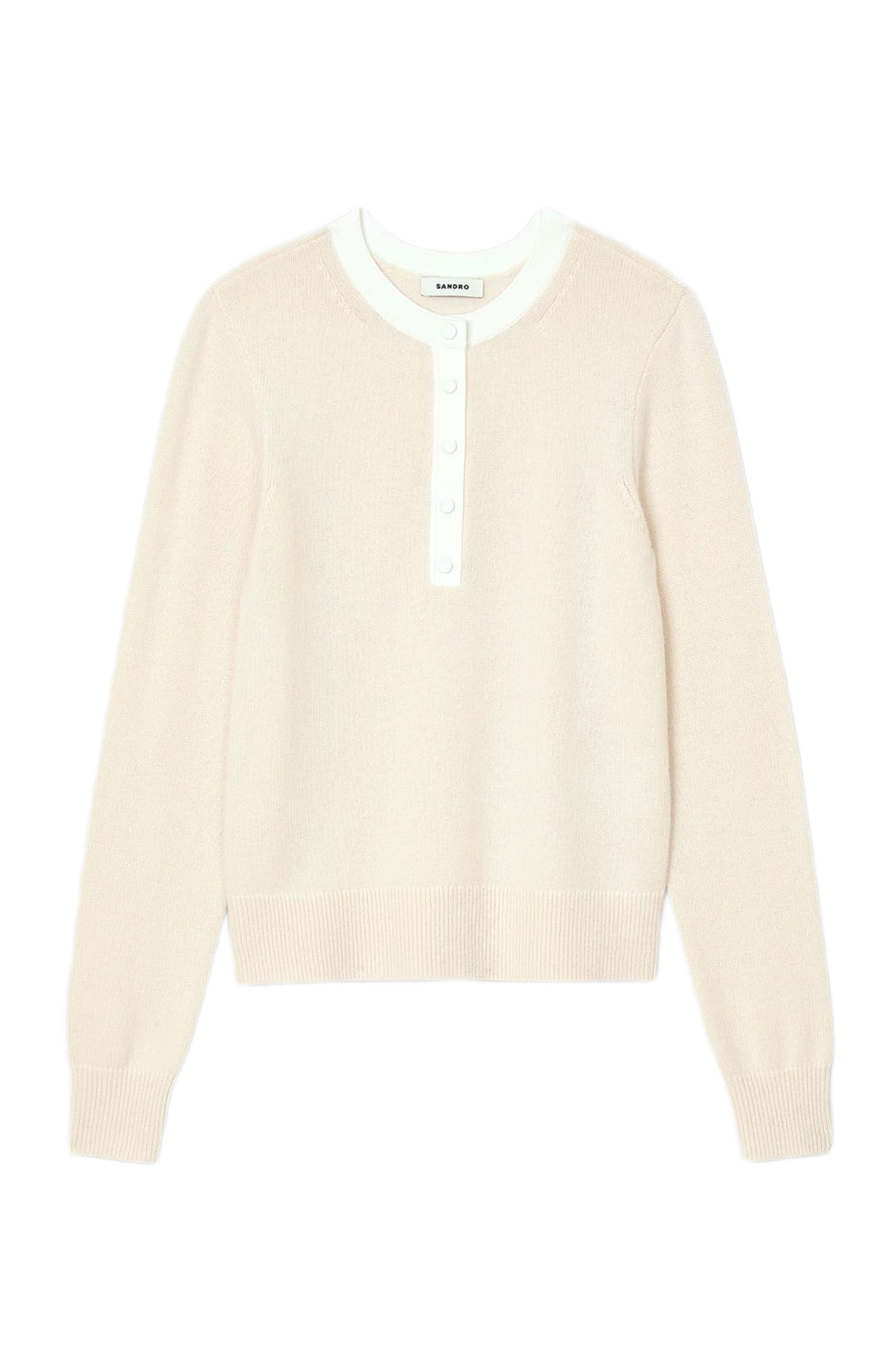 SANDRO Wool and cashmere sweater in Nude at Nordstrom - 5