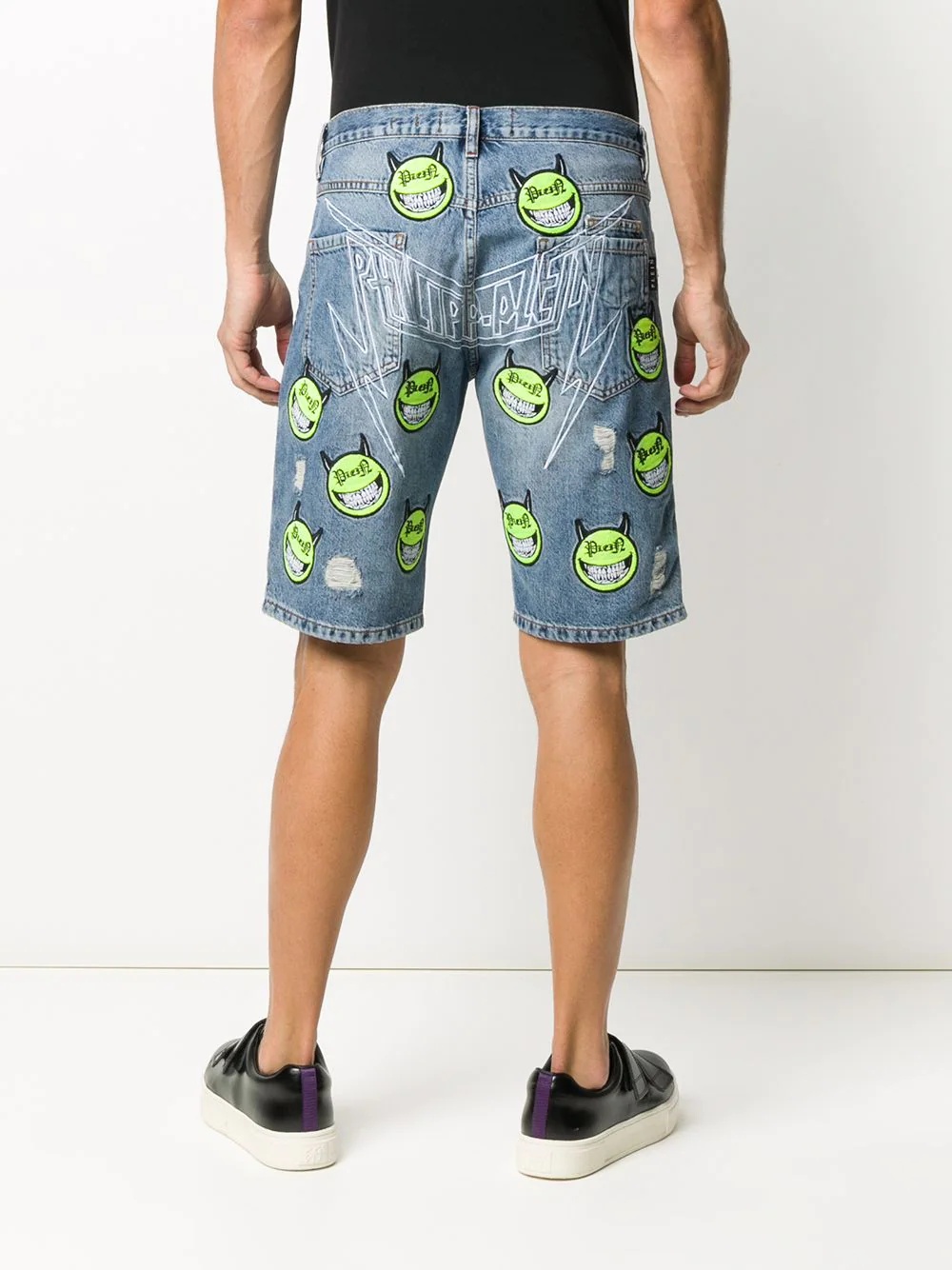 Evil Smile denim Bermuda shorts - 4