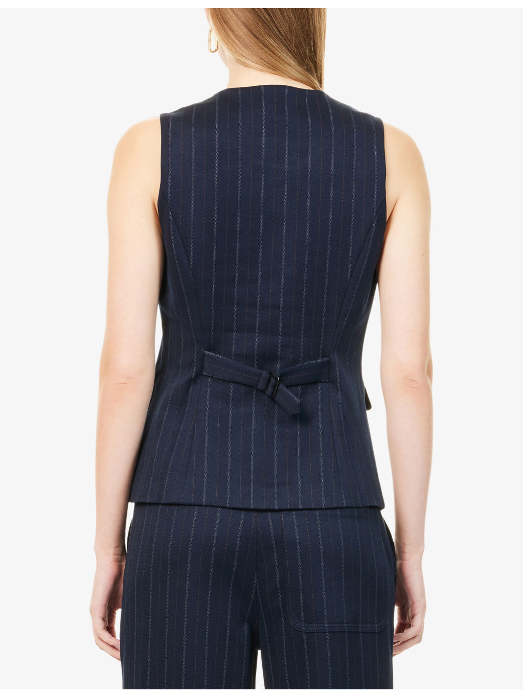 Irina Ponte Striped Stretch-Woven Vest - 4