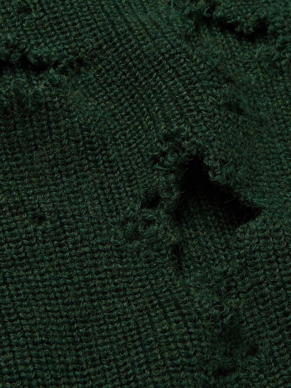 distressed-effect wool sweater - 5