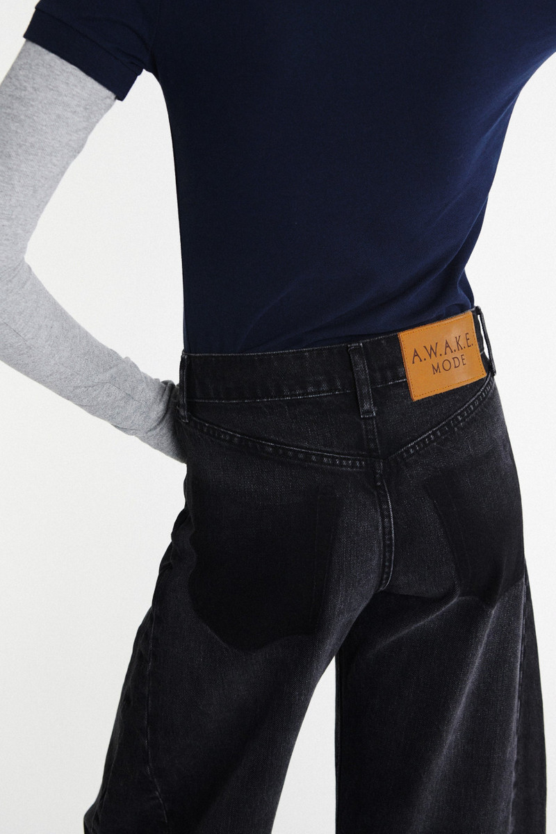 A.W.A.K.E. MODE DENIM JEANS WITH INSERTS WASHED BLACK outlook
