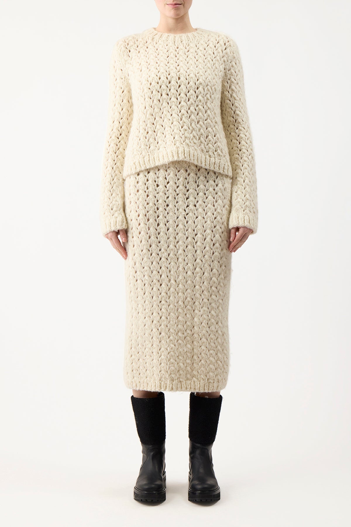 Collin Skirt in Ivory Welfat Cashmere - 2