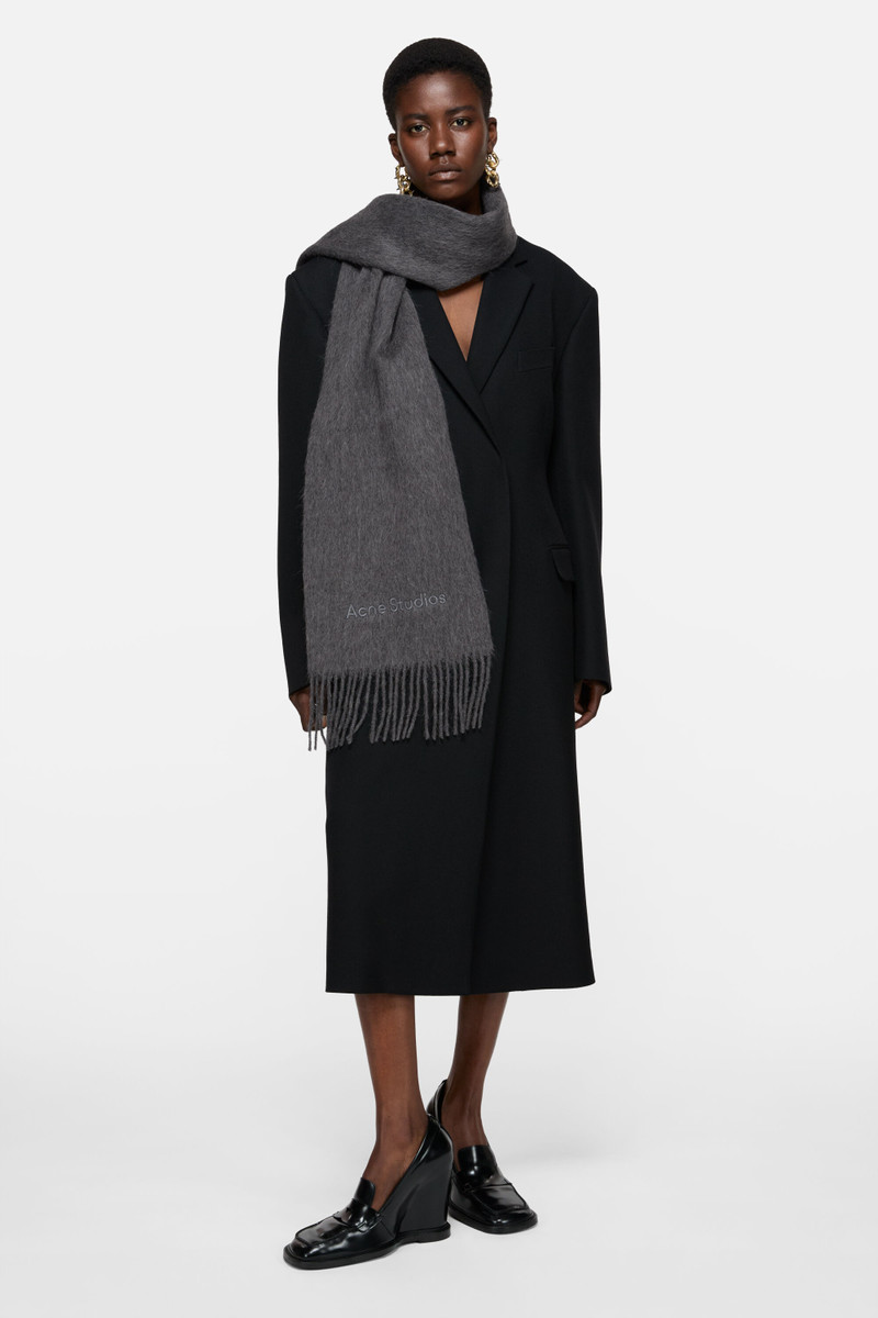 Acne Studios Wool logo scarf - Grey Melange outlook