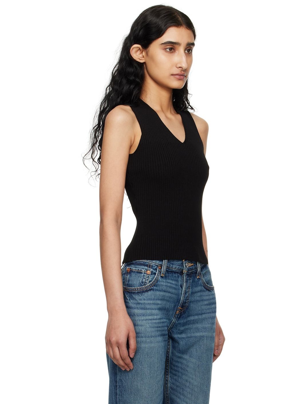 Black Fitted Tank Top - 2