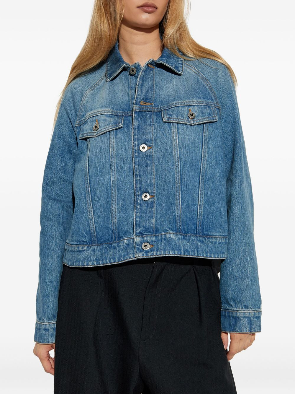 raglan-sleeve denim jacket - 3