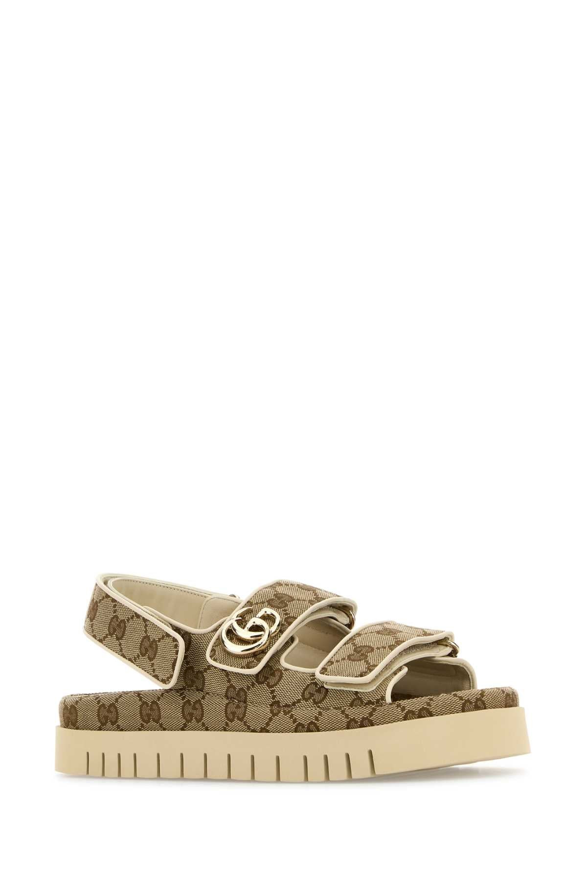 Gucci Women Gg Fabric Sandals - 2
