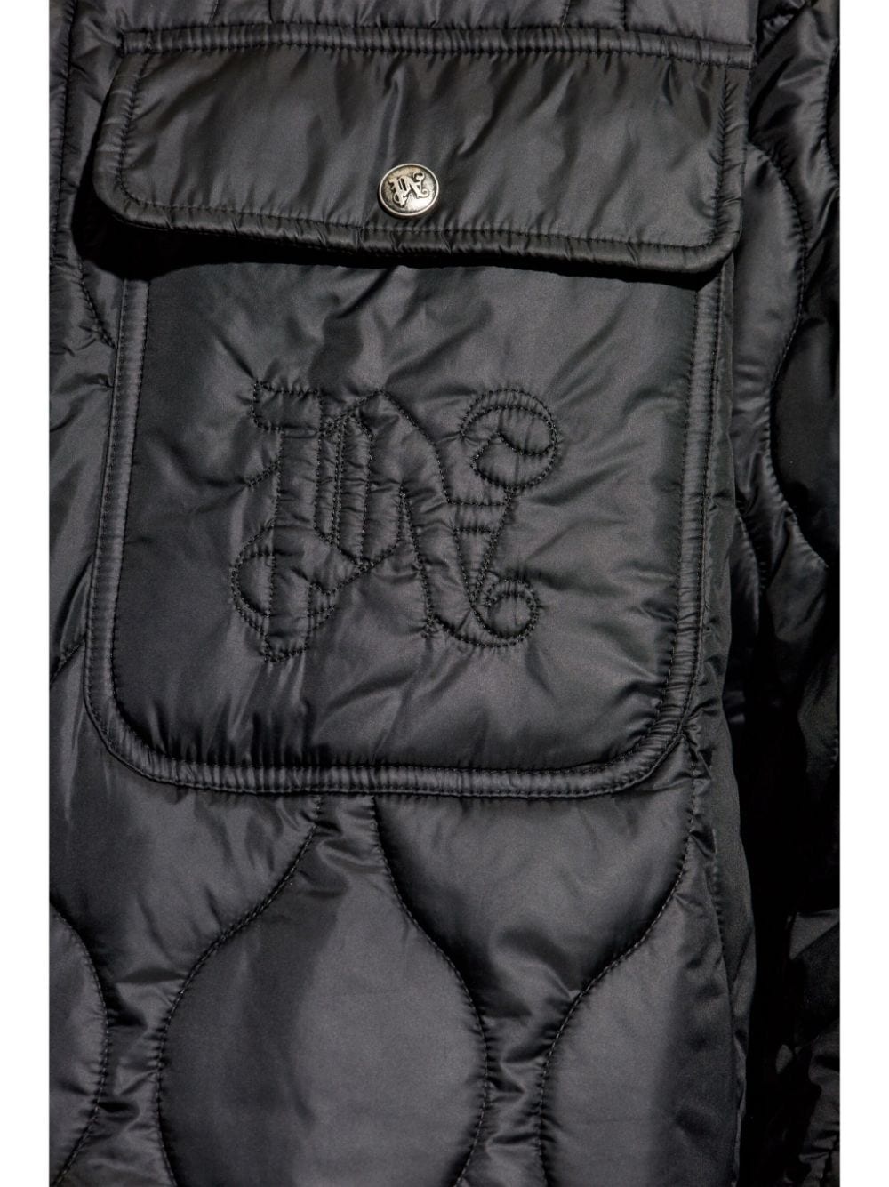 embroidered-logo quilted jacket - 5
