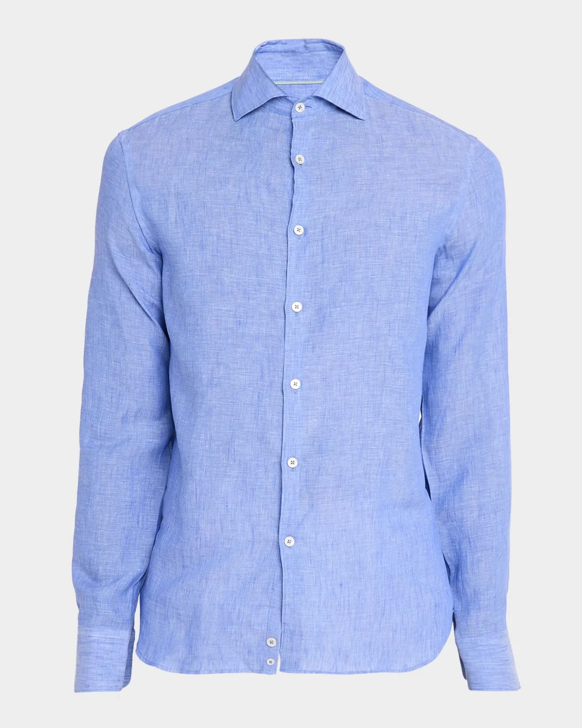 Men's Solid Linen Sport Shirt - 1