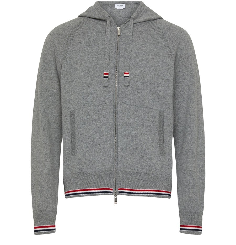 Zipped hoodie in cashmere - 1