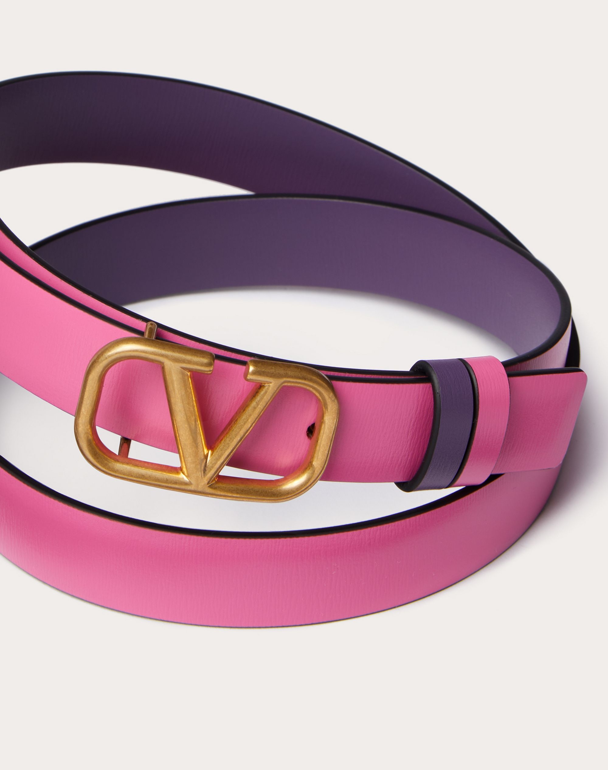 REVERSIBLE VLOGO SIGNATURE BELT IN Shiny CALFSKIN 20 MM - 2