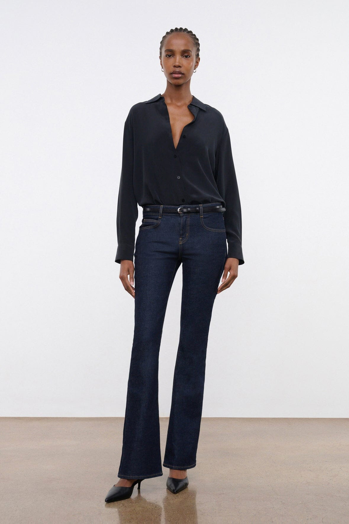 STAUD KYLE STRETCH FLARE JEAN INDIGO - 7