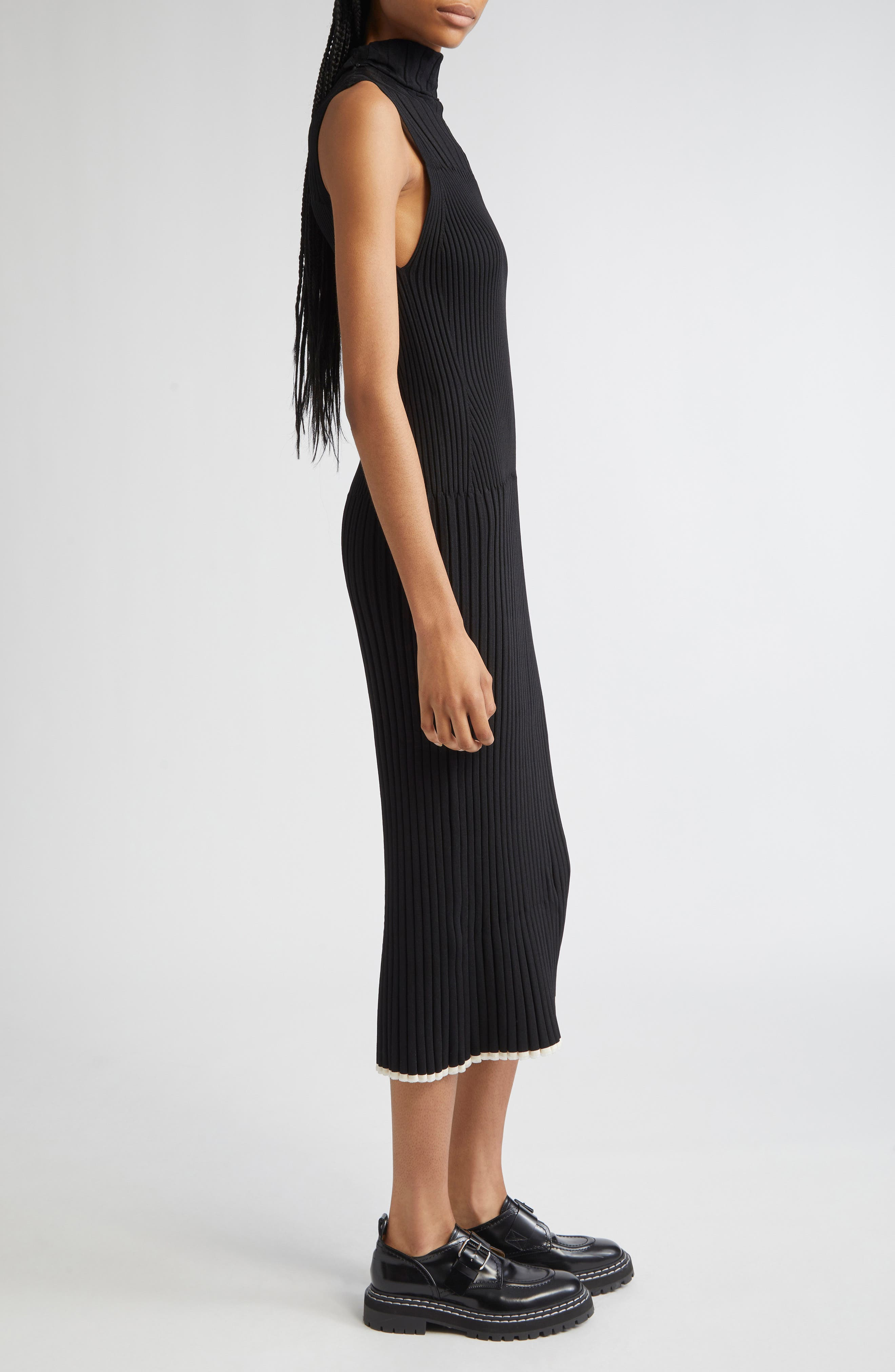 Proenza Schouler Maia Rib Midi Tank Dress in Black at Nordstrom - 3