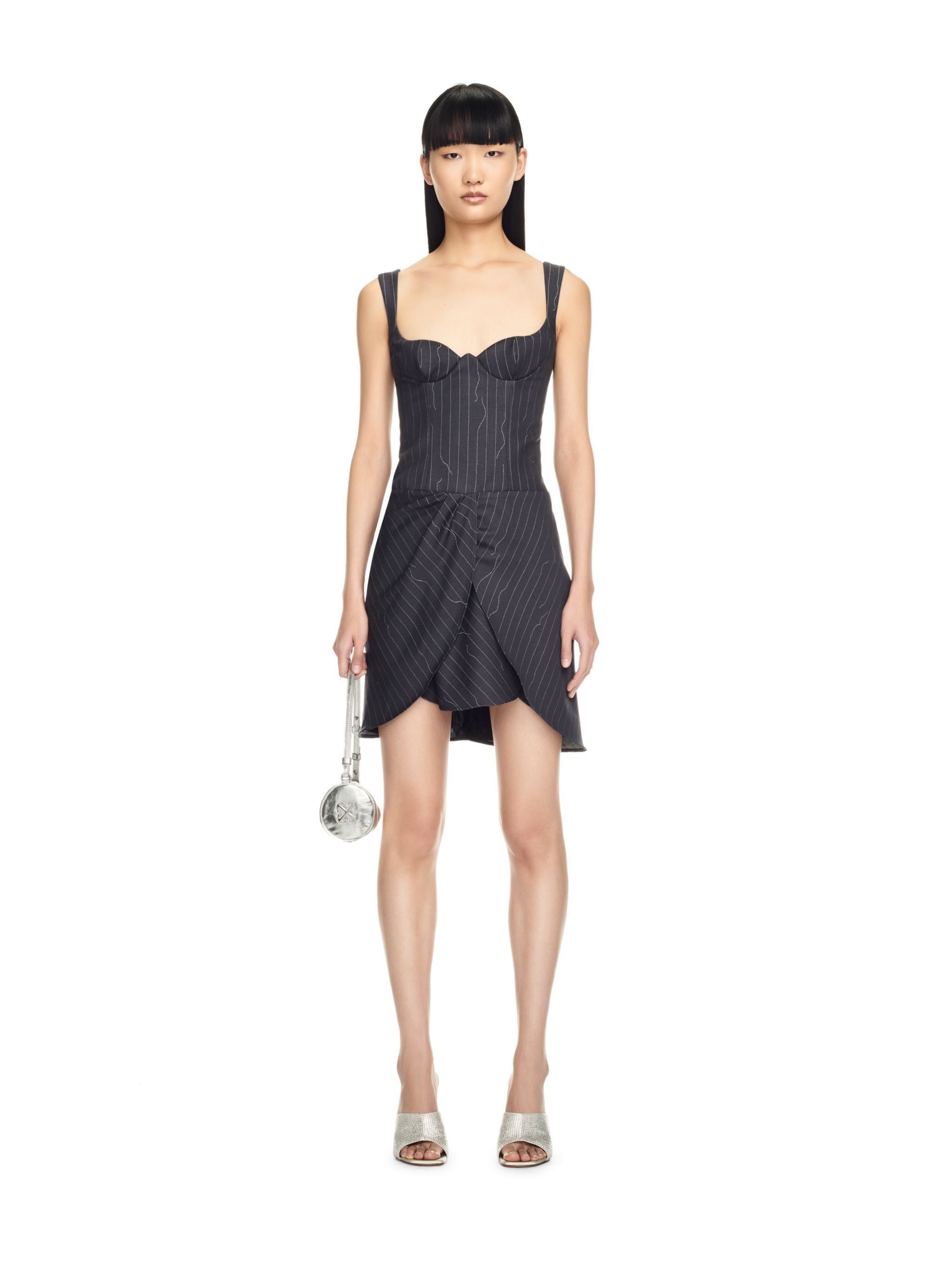Pinstripe Twisted Dress - 2