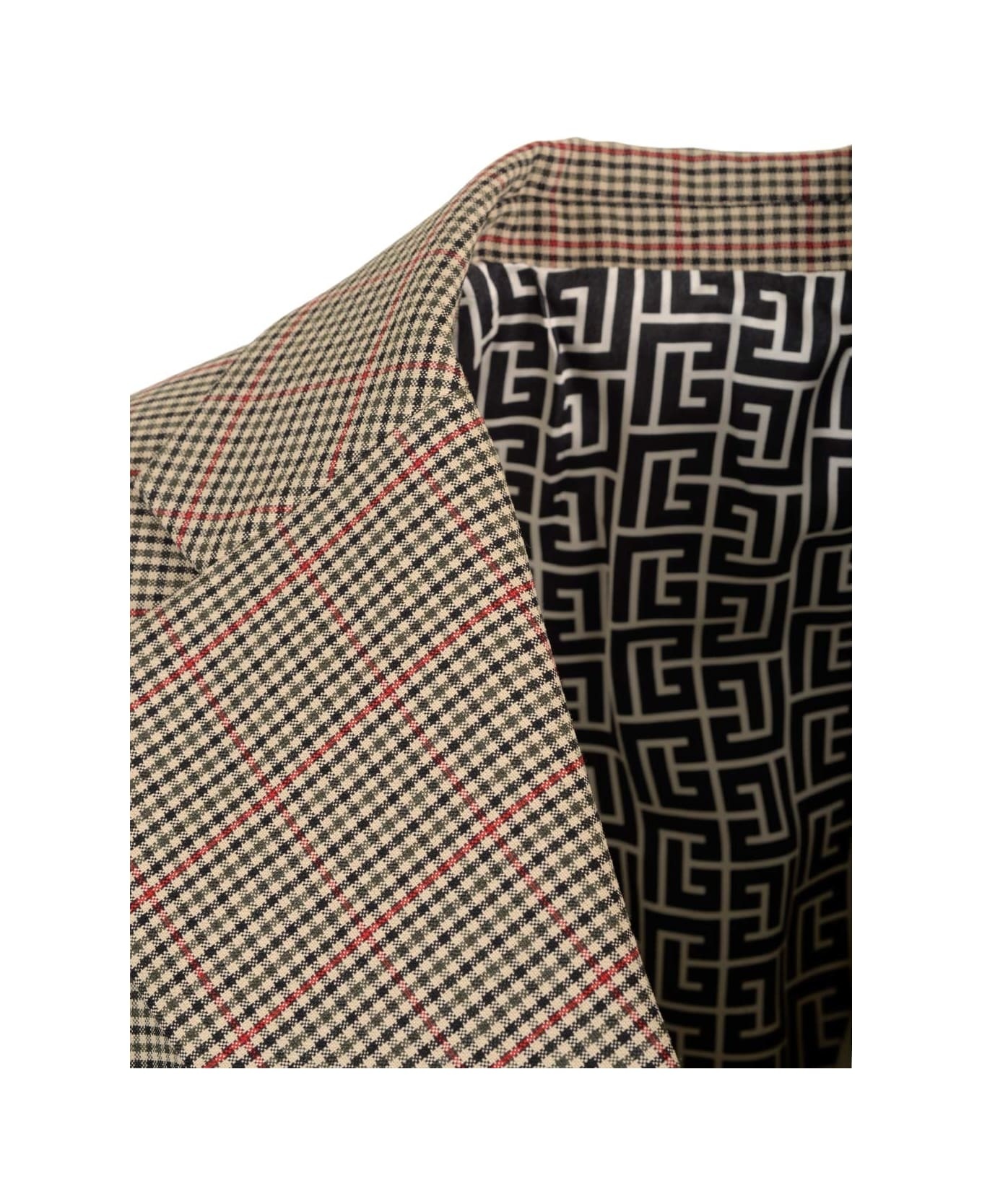 Houndstooth Wool Blazer - 4