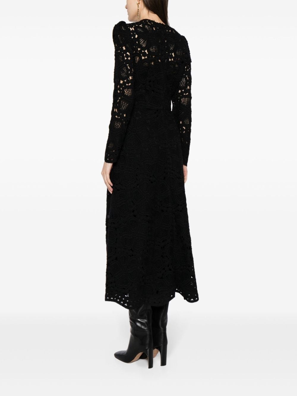 corded-lace midi dress - 4