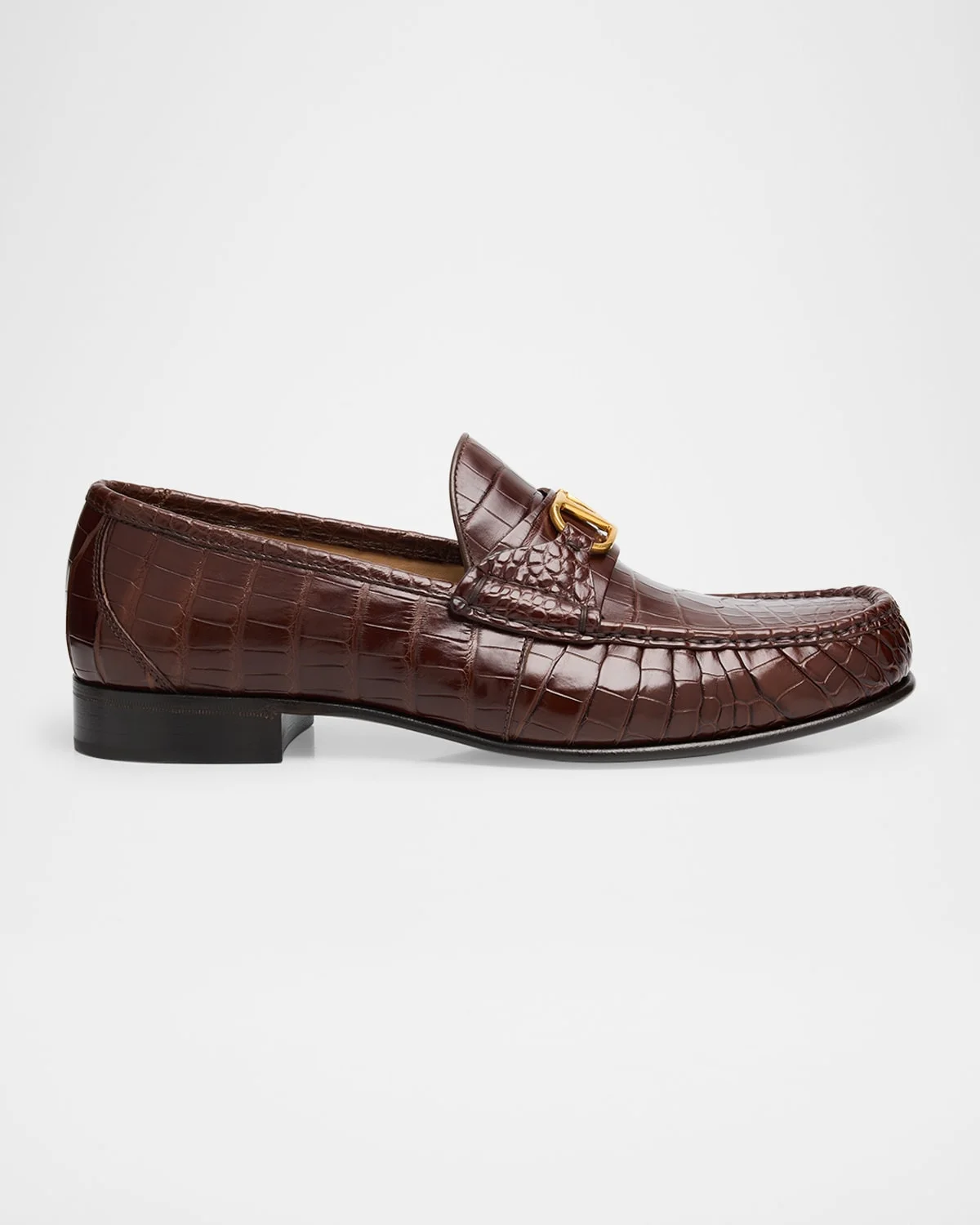 Men's VLogo Signature Crocodile Loafers - 1