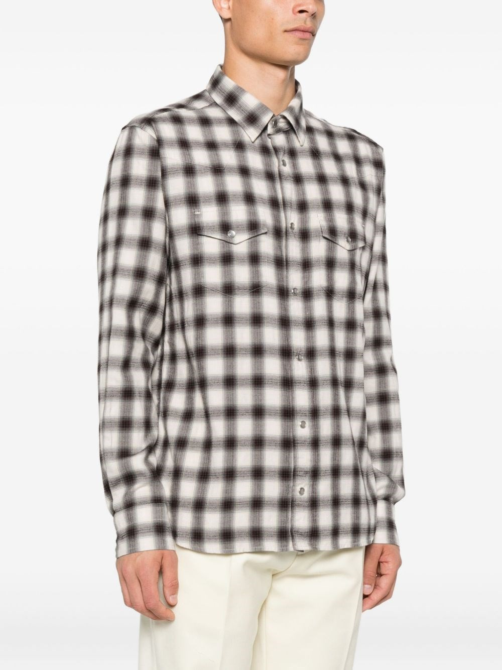 Cotton blend checked shirt - 2