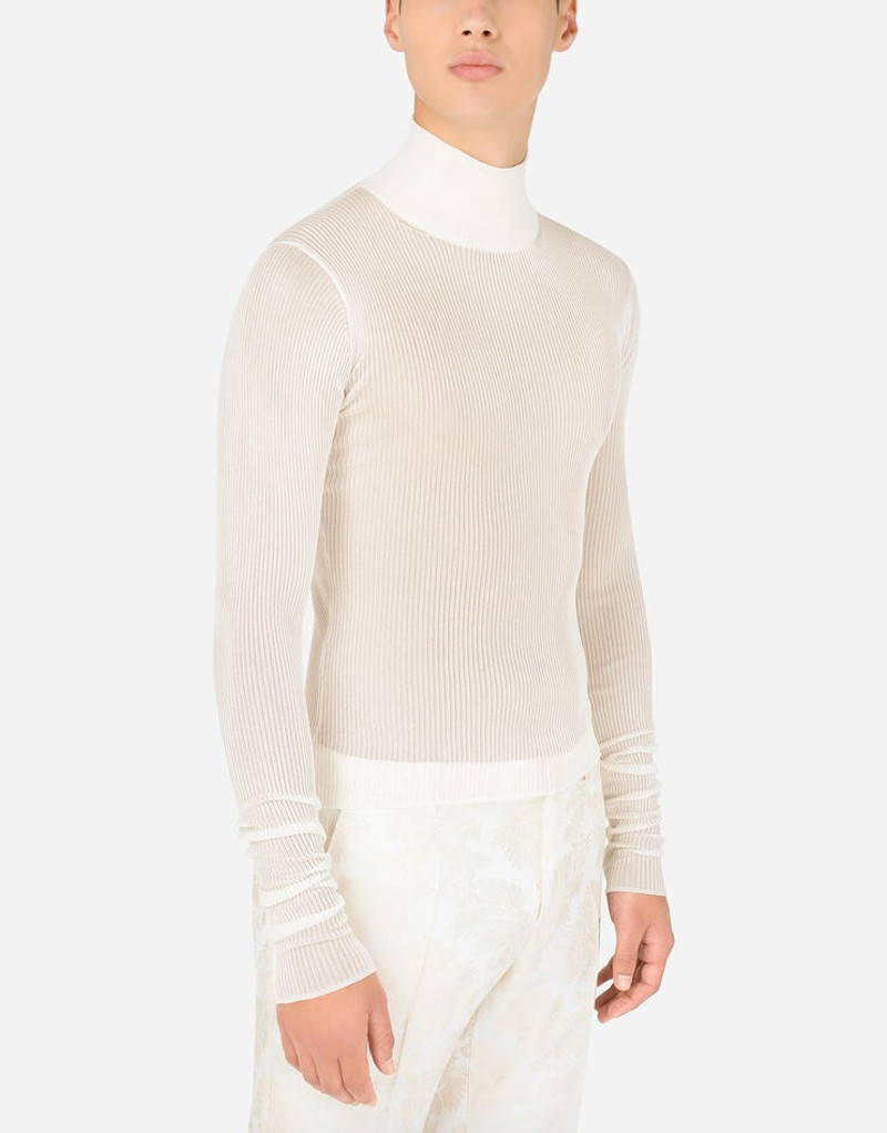 Ribbed viscose turtle-neck sweater 4