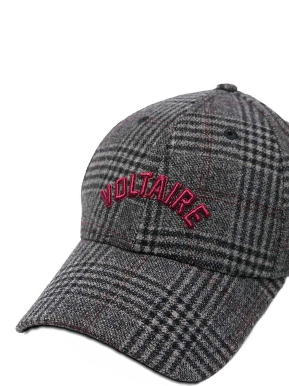 logo-embroidered checked cap - 2