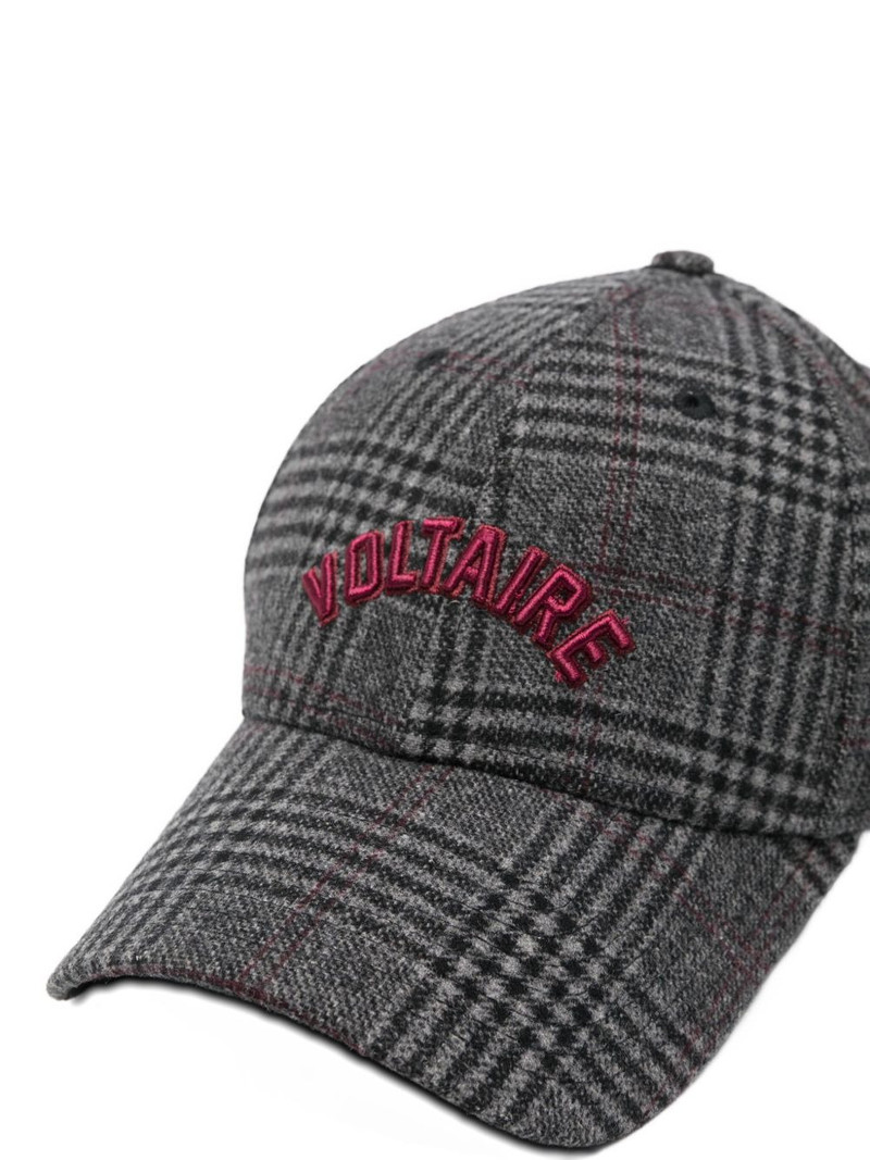 Zadig & Voltaire logo-embroidered checked cap outlook