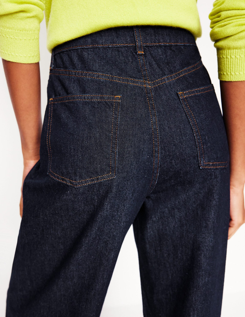 Mid Rise Fluid Denim Pants-Indigo Rinse 5