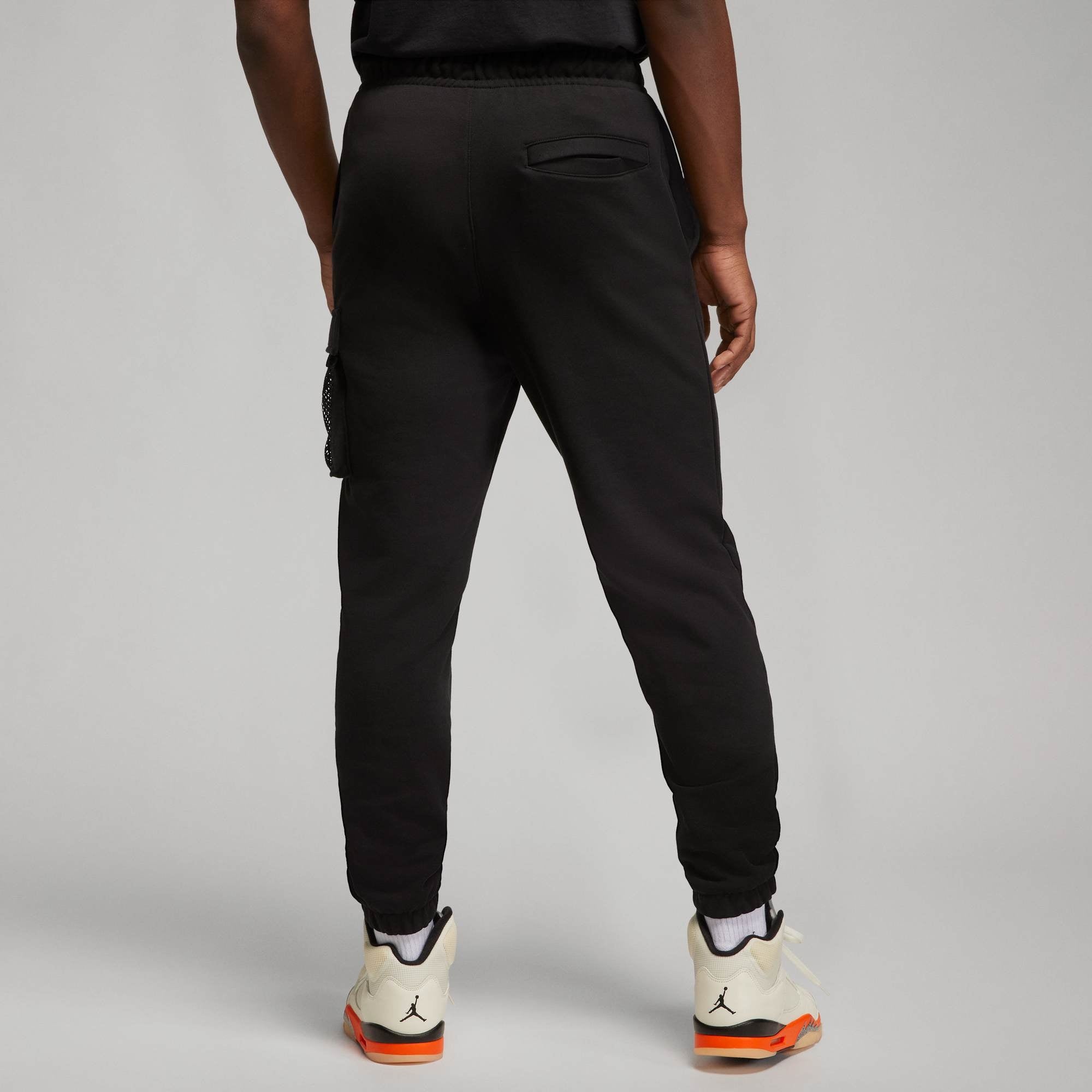 Air Jordan Jumpman Solid Color Mesh Big Pocket Breathable Lacing Sports Pants Black DM1401-010 - 5