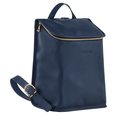 Longchamp Le Foulonné Backpack Navy - Leather outlook