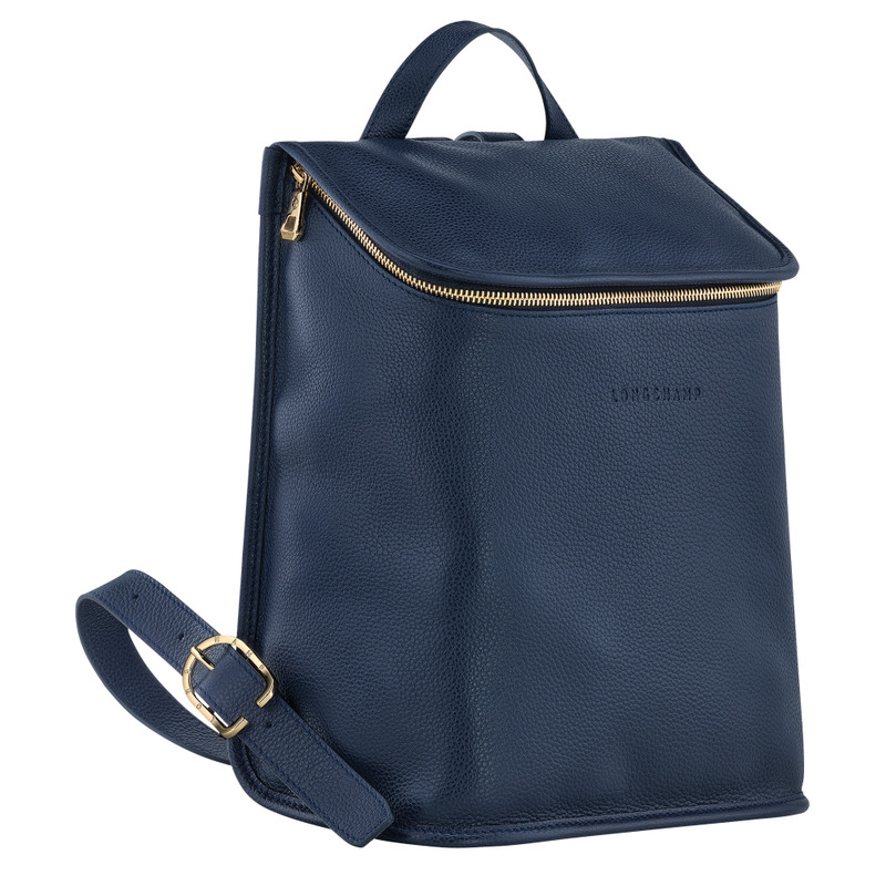 Longchamp Le Foulonné Backpack Navy - Leather outlook