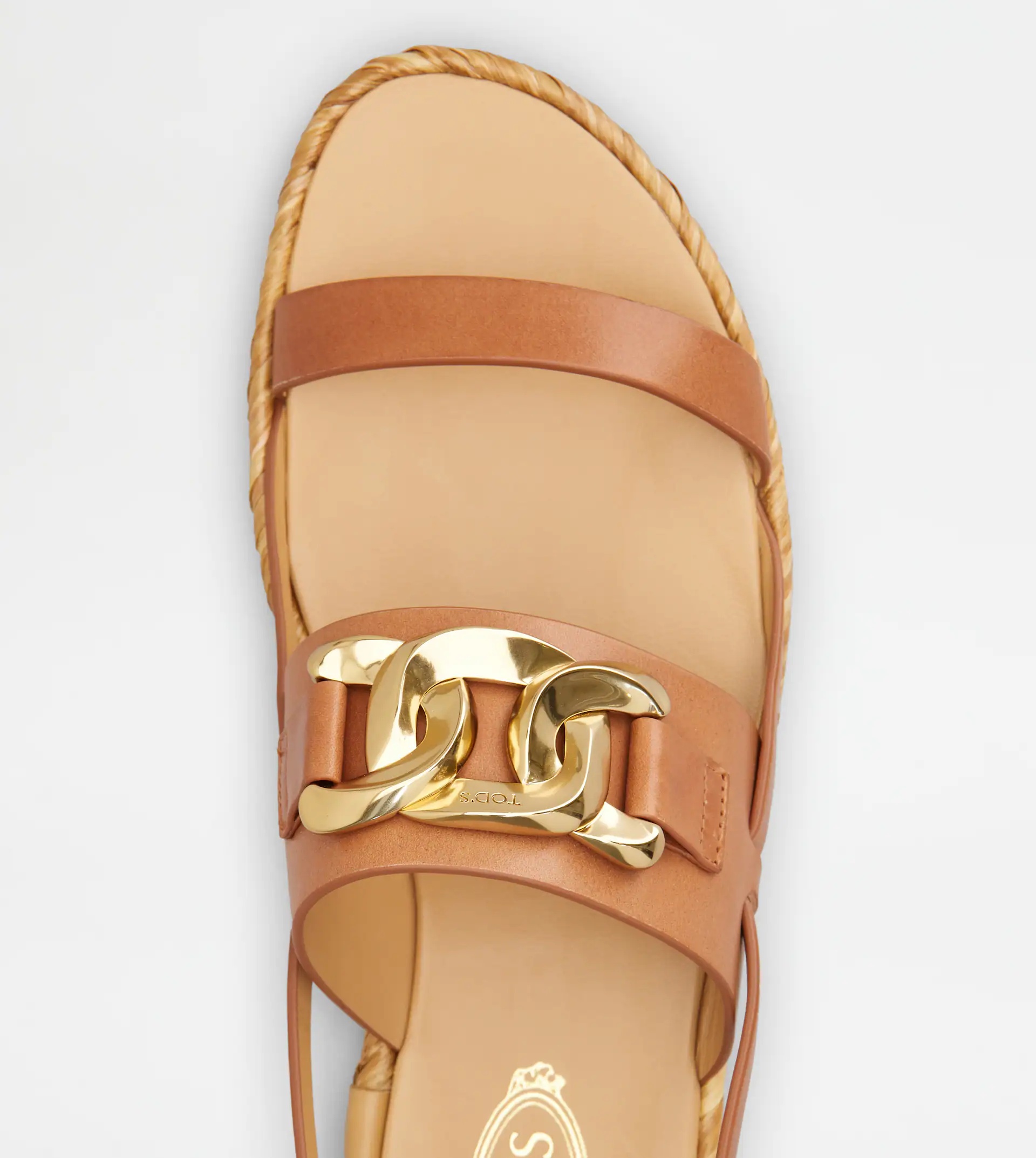 SANDALS IN LEATHER - BROWN - 3