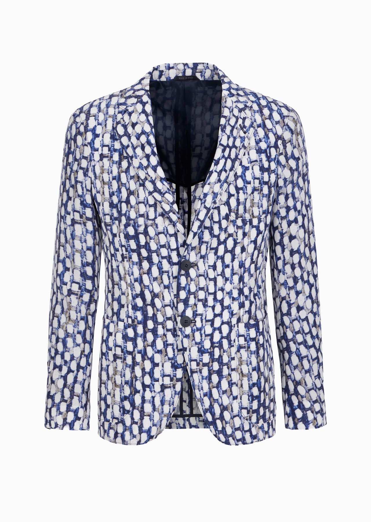 Upton line single-breasted jacket in printed cupro - 1