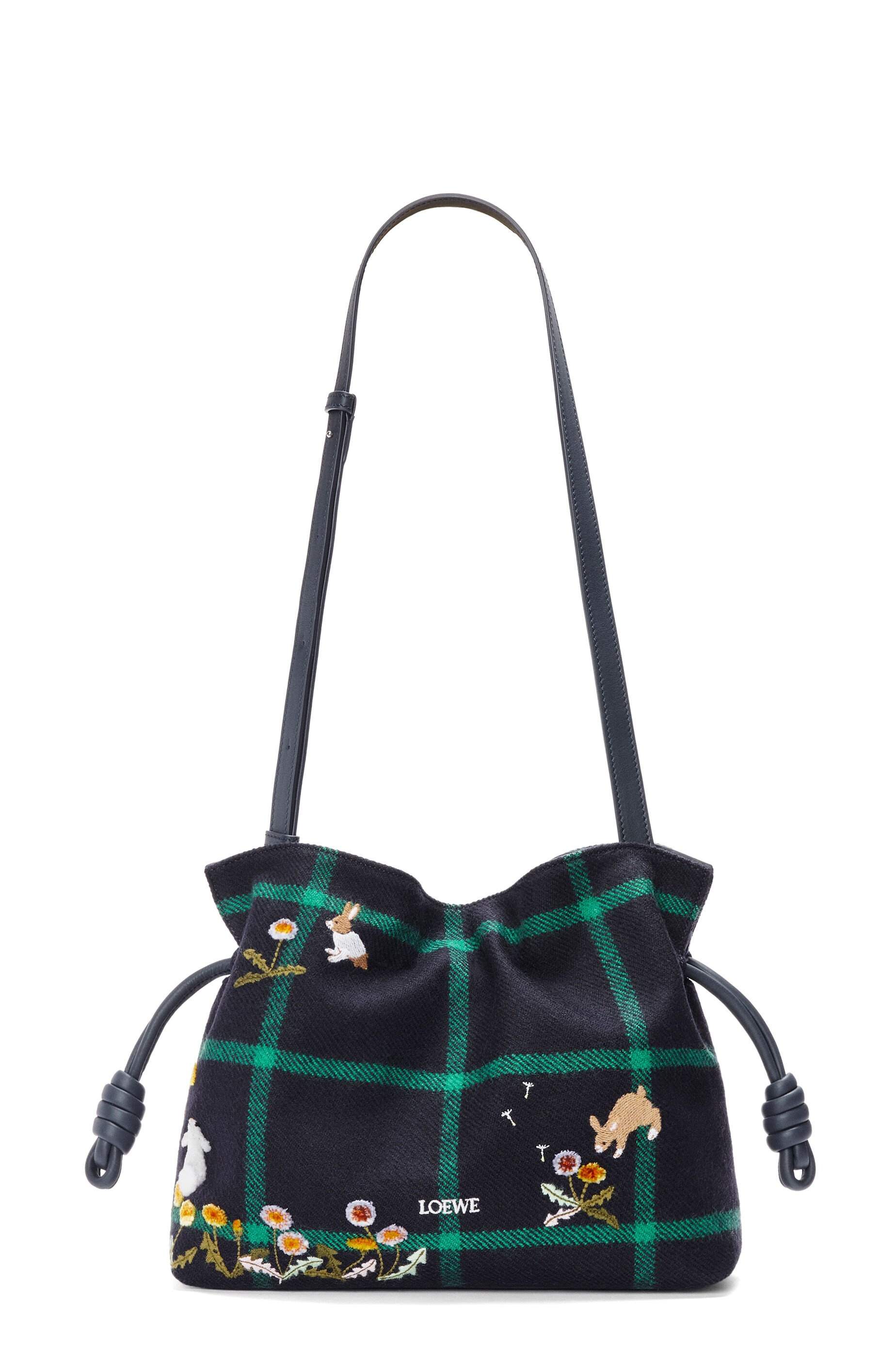 Bunny medium Flamenco clutch in embroidered wool - 6